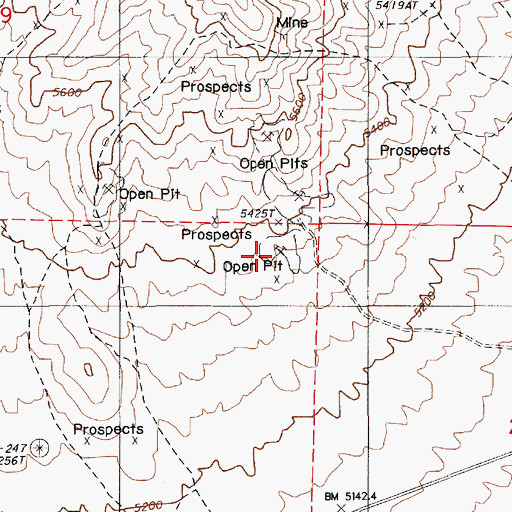 Topographic Map of Silver Prize Mine, NV