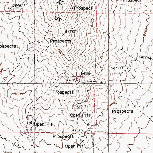 Topographic Map of Steinich Mine, NV