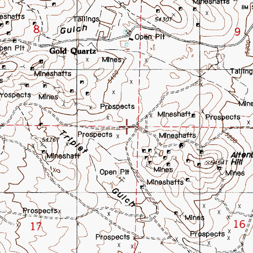 Topographic Map of Blue Sky Mine, NV