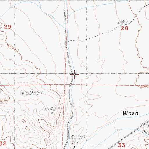 Topographic Map of Freese Mine Mill (historical), NV