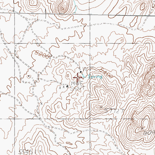 Topographic Map of Perry Springs, NV