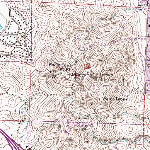 Topographic Map of KNEV Radio Tower, NV