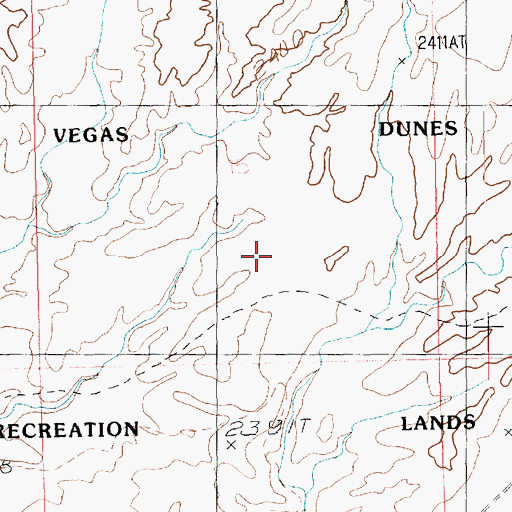 Topographic Map of Las Vegas Dunes Recreation Lands, NV