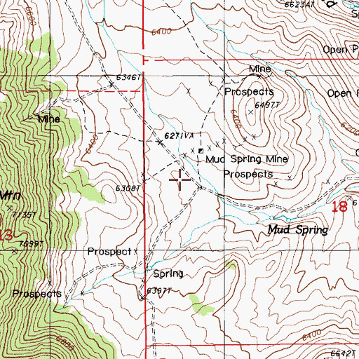 Topographic Map of Mud Springs (historical), NV