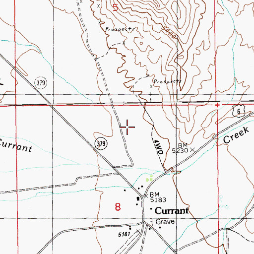 Topographic Map of Currant Mining District, NV