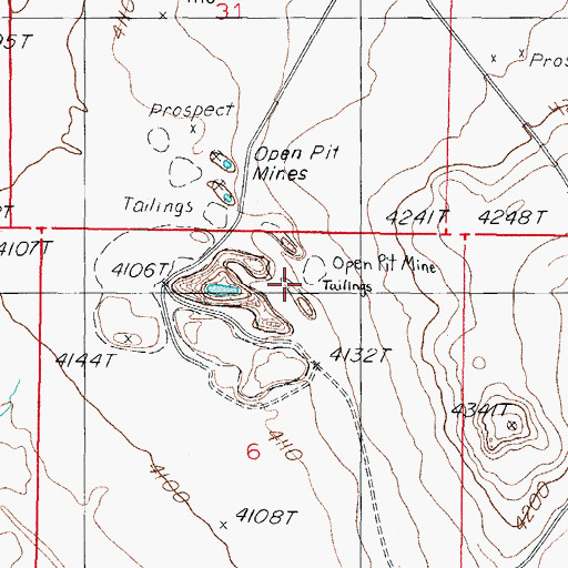 Topographic Map of Ford Mine, NV