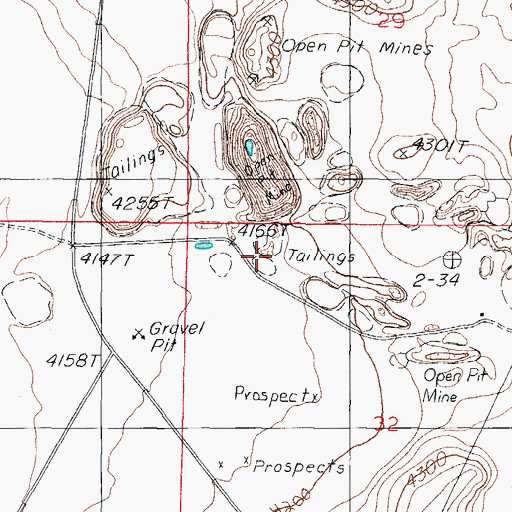 Topographic Map of Iron Castle Mine, NV