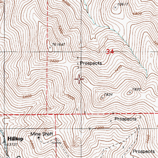 Topographic Map of Jenkins Mine, NV