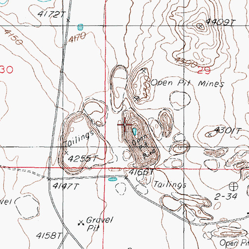 Topographic Map of Thomas Mine, NV