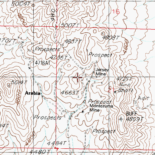 Topographic Map of Electric Mine, NV