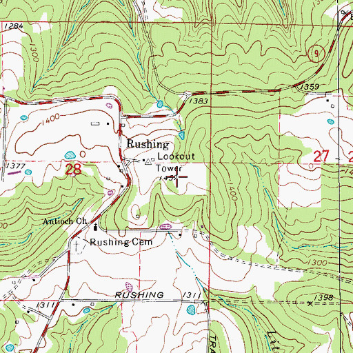 Topographic Map of KFFB-FM (Fairfield Bay), AR