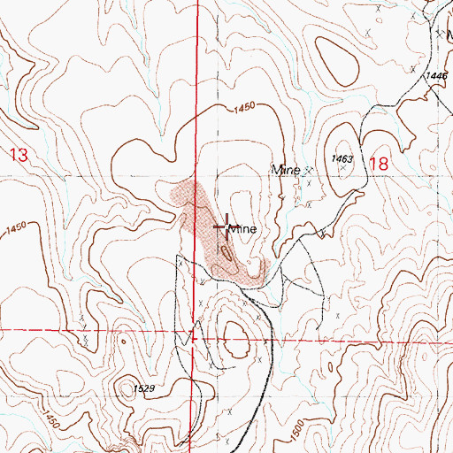 Topographic Map of Burro Basin Mine, NV