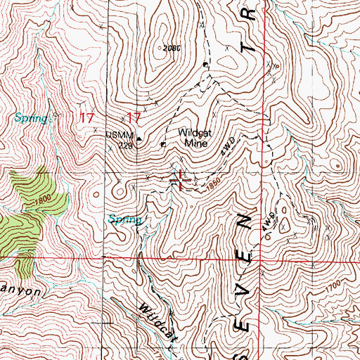 Topographic Map of Monarch Mine, NV