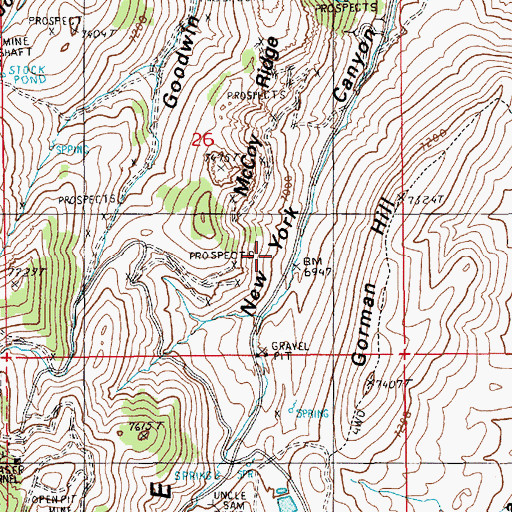 Topographic Map of Merritt Tunnel, NV