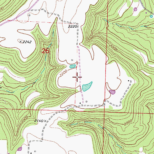 Topographic Map of KEZA-FM (Fayetteville), AR