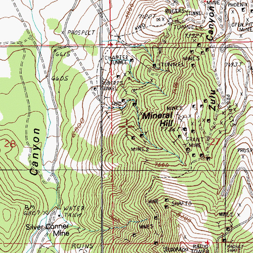 Topographic Map of Frenchmans Tunnel, NV