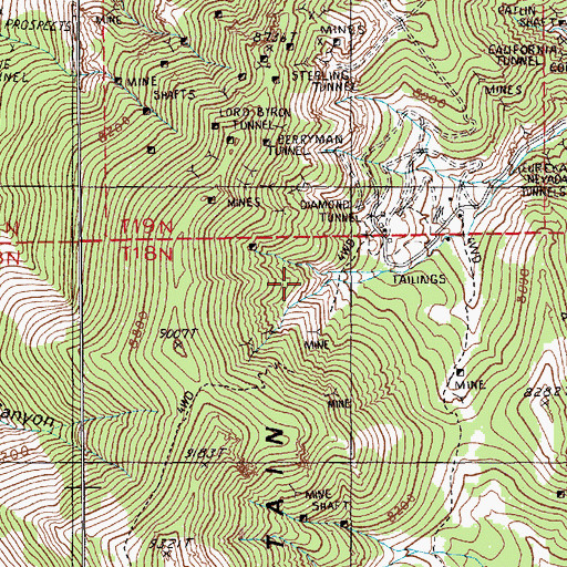 Topographic Map of Dominic Tunnel, NV