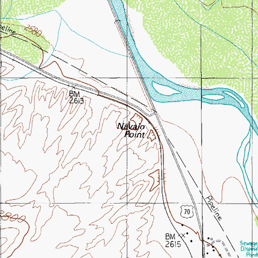 Topographic Map of Navajo Point, AZ