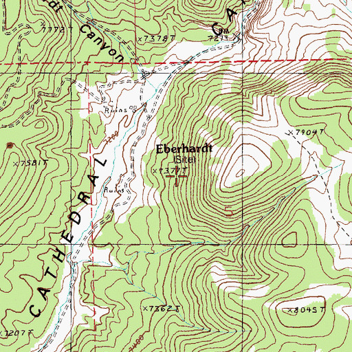 Topographic Map of International Mill (historical), NV