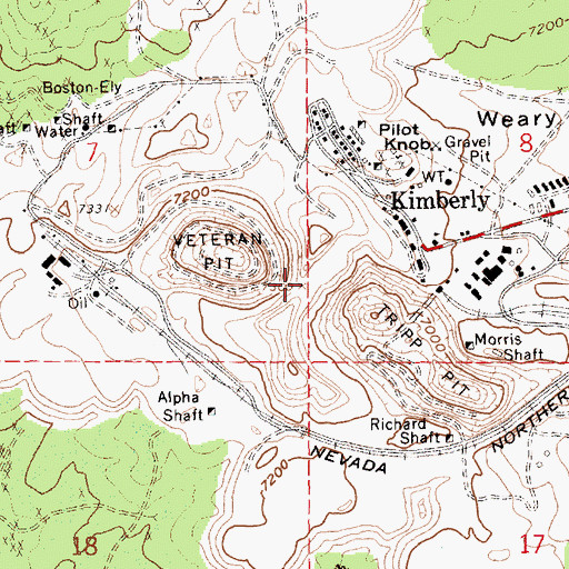 Topographic Map of Tripp Veteran Pit, NV
