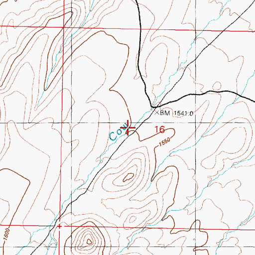 Topographic Map of Cow Canyon, NV