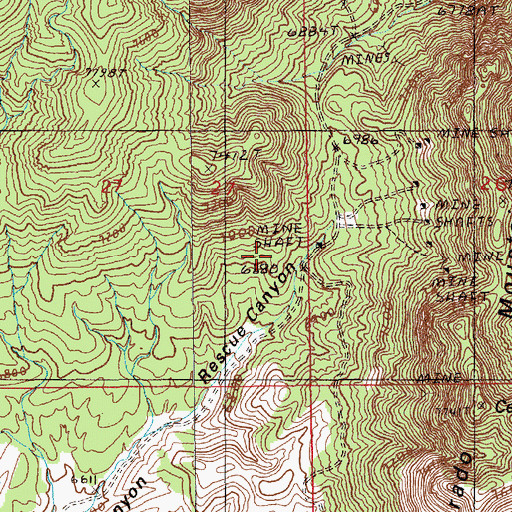 Topographic Map of Silver Stone Mine, NV