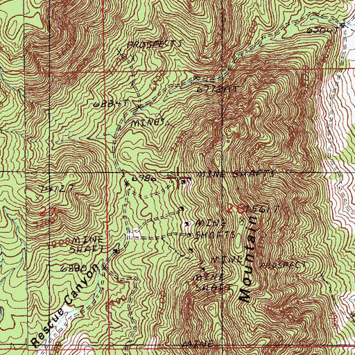 Topographic Map of Queen Mine, NV
