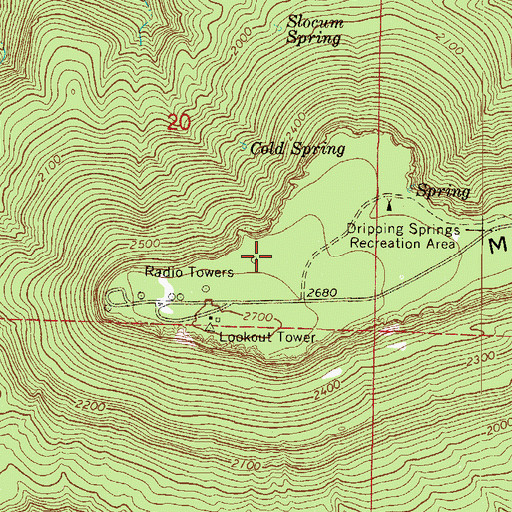 Topographic Map of KMAG-FM (Fort Smith), AR