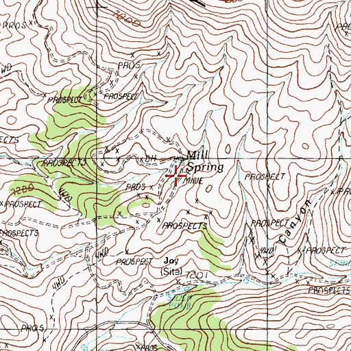 Topographic Map of Oddie Tunnel, NV