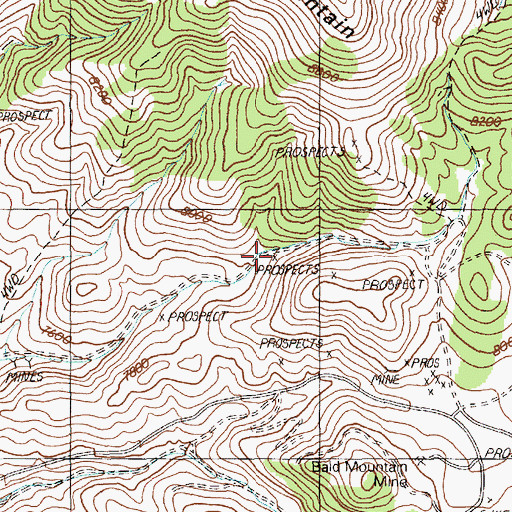 Topographic Map of Dees Tungsten Mine, NV