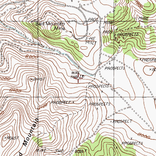 Topographic Map of Carbonate Mine, NV