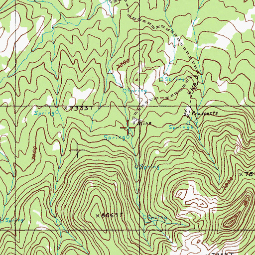 Topographic Map of Rex-Pine Mine, NV