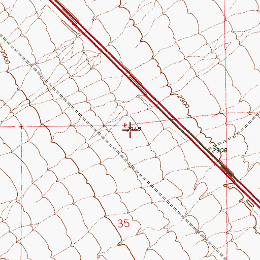 Topographic Map of Las Vegas Indian Colony, NV