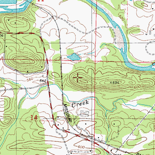 Topographic Map of KWXE-FM (Glenwood), AR