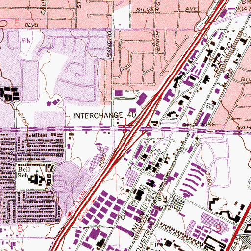 Topographic Map of Interchange 40, NV
