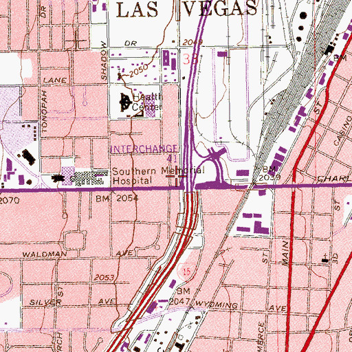 Topographic Map of Interchange 41, NV