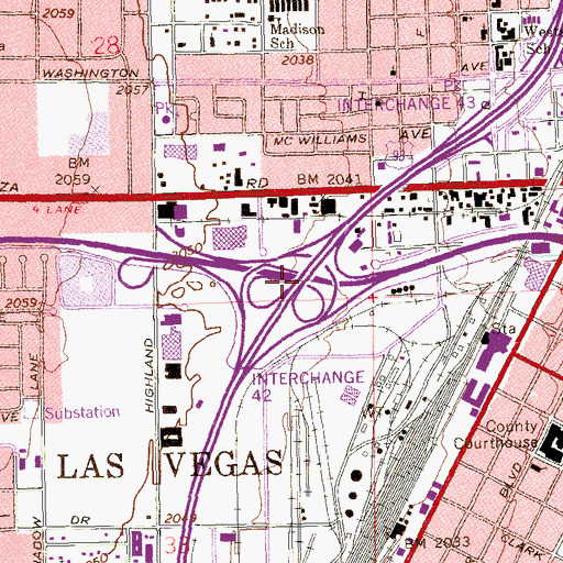 Topographic Map of Interchange 42, NV