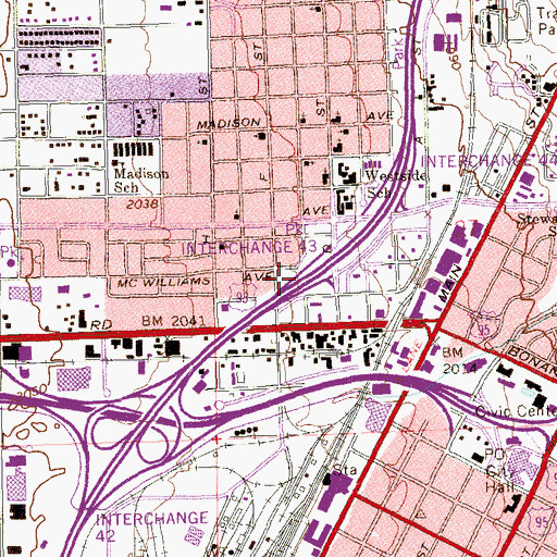 Topographic Map of Interchange 43, NV