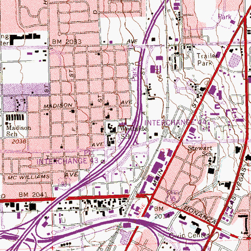 Topographic Map of Interchange 44, NV