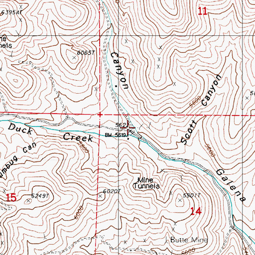 Topographic Map of North Butte Mine, NV