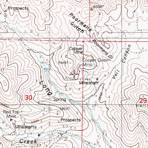 Topographic Map of Copper Basin, NV