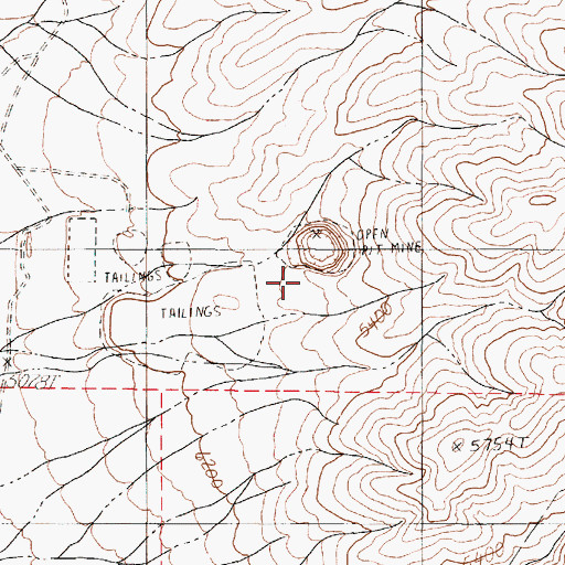 Topographic Map of Big Mike Copper Mine, NV