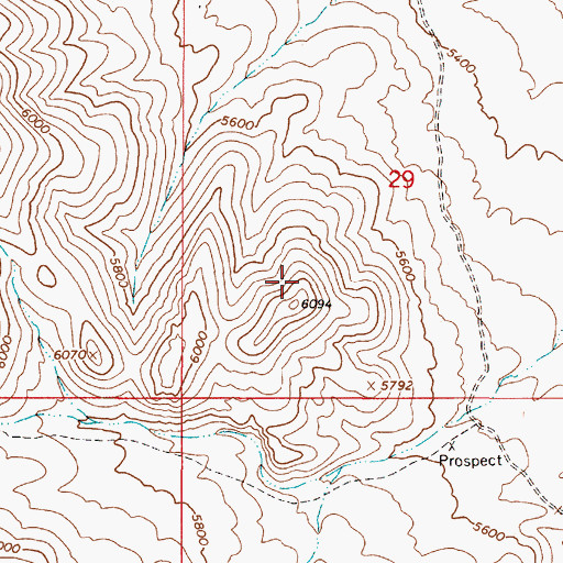 Topographic Map of Iron Hat Mining District, NV