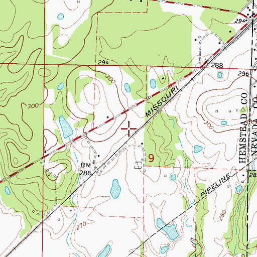 Topographic Map of KHPA-FM (Hope), AR