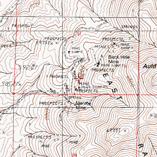 Topographic Map of White Bear Mine, NV