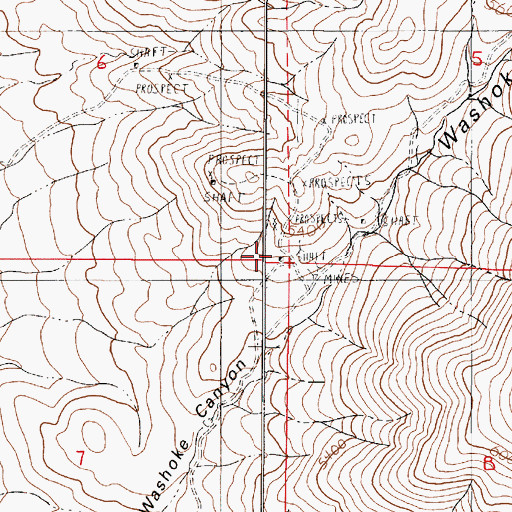 Topographic Map of Washiki Group Mine, NV