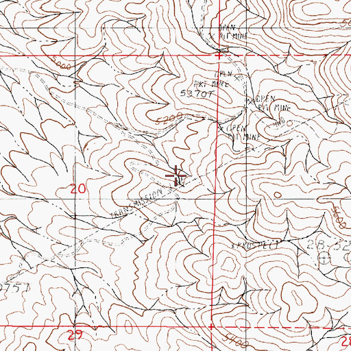 Topographic Map of Horton Mercury Mine, NV