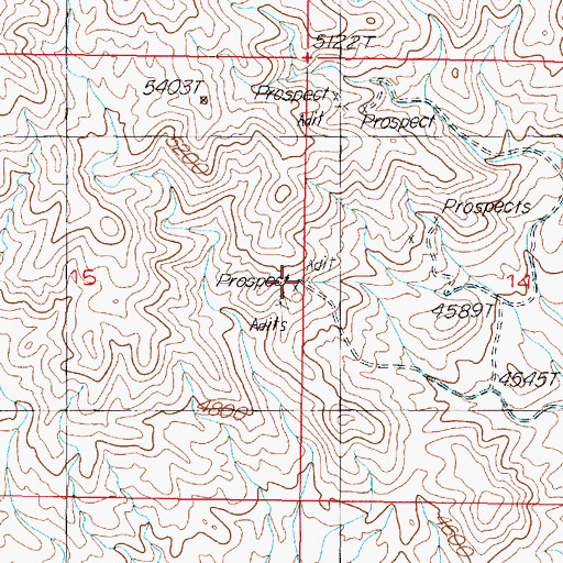 Topographic Map of Green Mine, NV