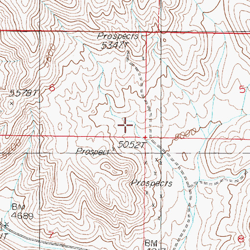 Topographic Map of Section Six Clay Mine, NV