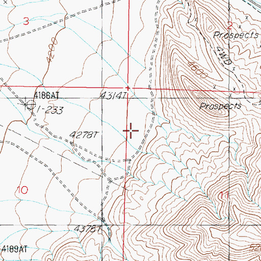 Topographic Map of Section Eleven Clay mine, NV